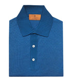 Blue Silk Polo Knitwear