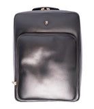 Black Men's Cavir Sleek Back-Pack (Bag), Full Cross Grain Calf Leather