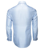 Light Blue Silk Shirt Jacquard