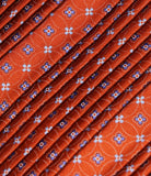 Pleated Orange Silk Tie