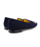 Navy Blue Suede Loafers