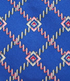Blue Printed Silk Tie Set