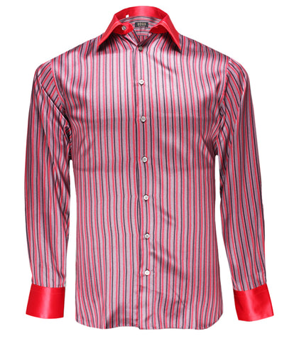 Red Striped Silk Shirt