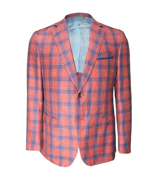 Coral Checked Jacket