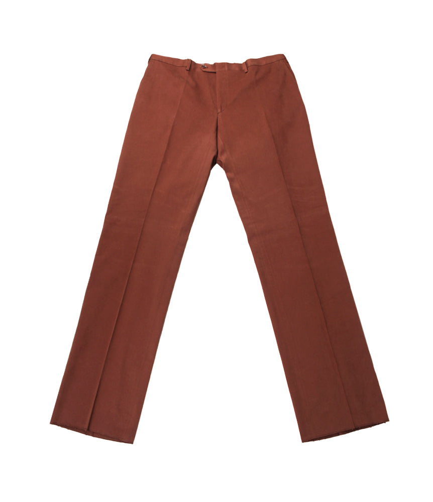 Sojanya (Since 1958) Men's Cotton Blend Dark Brown Solid Formal Trousers