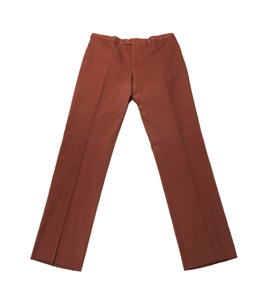 Brown Cotton Formal Pants