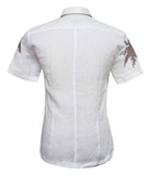 White Brown Linen Shirt