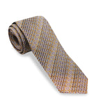 Pleated Brown Silk Tie