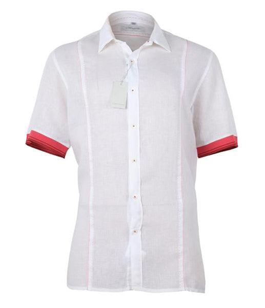 White Red Linen Shirt