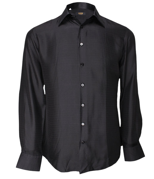 Black Silk Shirt Jacquard