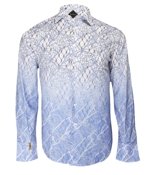 Blue Patterned Shirt, Size 41