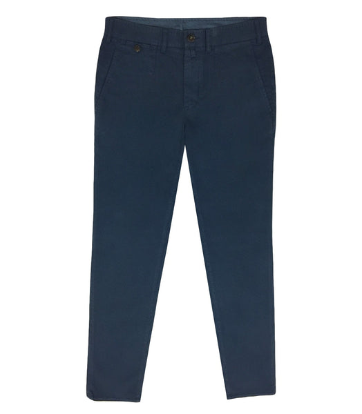 Blue Cotton Lyocell Chinos