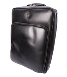 Black Men's Cavir Sleek Back-Pack (Bag), Full Cross Grain Calf Leather