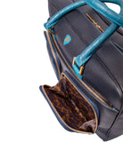 Dark Blue Men's Cavir Sleek Back-Pack (Bag), Full Cross Grain Calf Leather