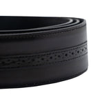 Black Grey Leather Belt