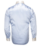 Blue Silver Silk Shirt