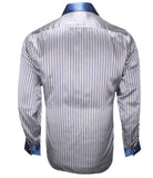 Grey Striped Silk Shirt