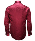 Maroon Silk Shirt Jacquard