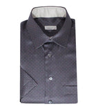 Grey Silk Shirt Short Sleeve