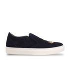 Navy Suede Slip-ons, Size 41.5