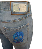 Jeans Skull Embroidery, Size 58