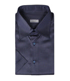 Blue Floral Silk Shirt, Size 41