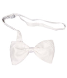 White Silk Bow Tie Set
