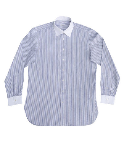 Grey Blue Striped Shirt
