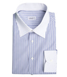 Grey Blue Striped Shirt
