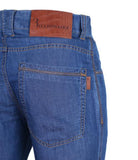 Blue Cotton Linen Jeans